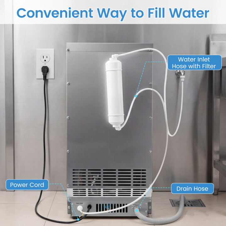 Stainless Steel Commercial Ice Maker 110 lbs/24H