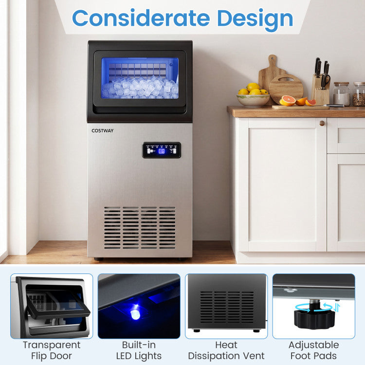 Stainless Steel Commercial Ice Maker 110 lbs/24H