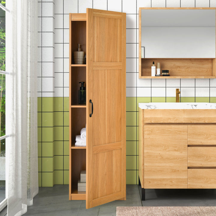 Tall Storage Cabinet Freestanding Pantry Organizer with 4 Storage Shelves for Bathroom Bedroom