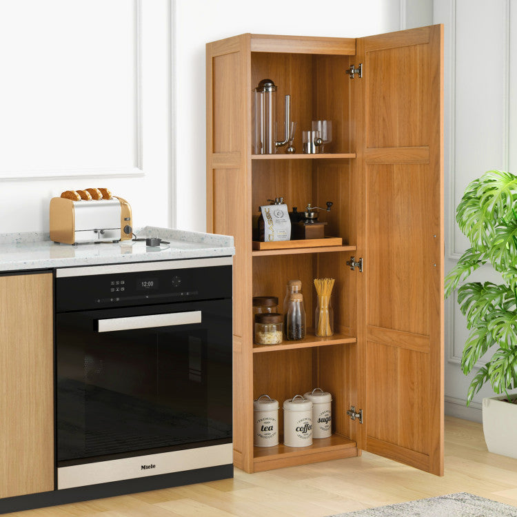 Tall Storage Cabinet Freestanding Pantry Organizer with 4 Storage Shelves for Bathroom Bedroom