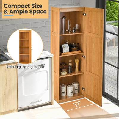 Tall Storage Cabinet Freestanding Pantry Organizer with 4 Storage Shelves for Bathroom Bedroom