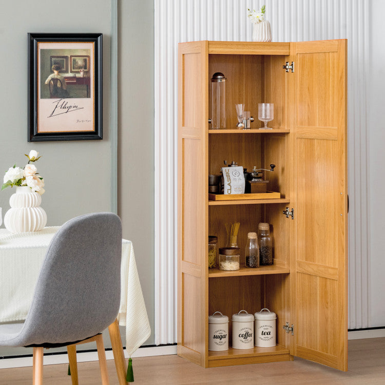 Tall Storage Cabinet Freestanding Pantry Organizer with 4 Storage Shelves for Bathroom Bedroom