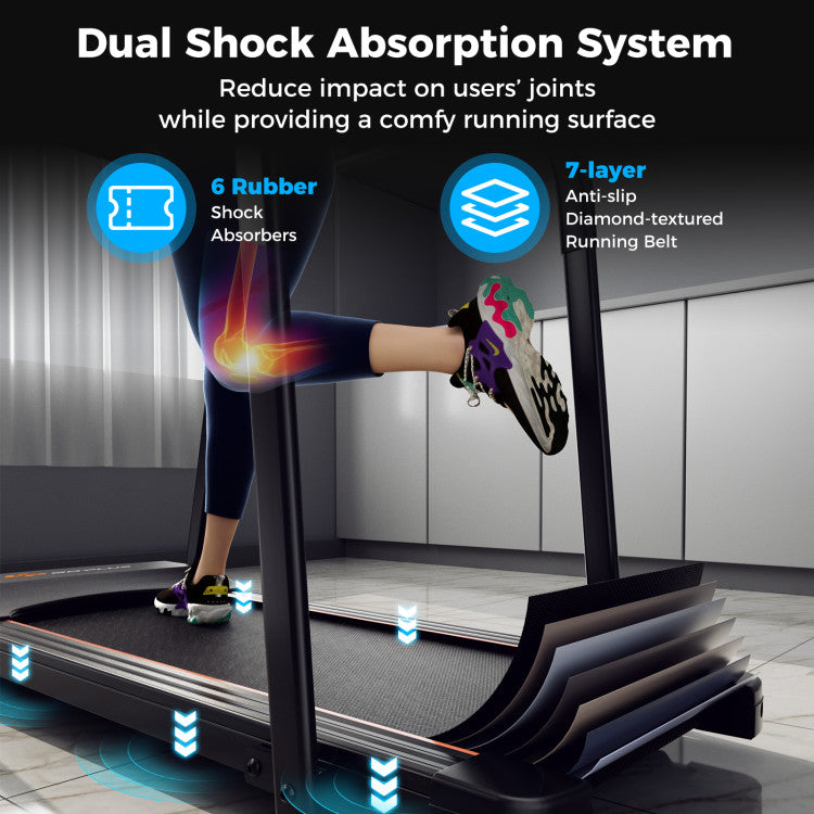 2.5 HP Walking Treadmill with Long Handrail, 300 lbs Capacity Recovery Fitness Exercise Machine Equipment with Pulse Sensors for Senior