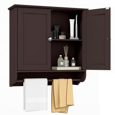 Wall Mounted Bathroom Storage Medicine Cabinet with Towel Bar