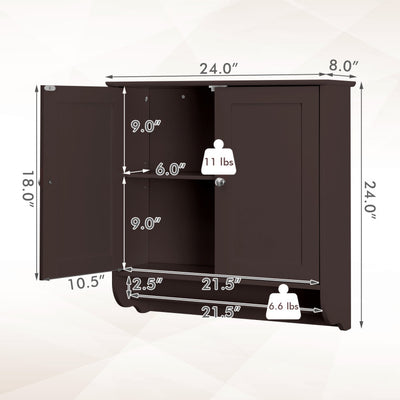 Wall Mounted Bathroom Storage Medicine Cabinet with Towel Bar