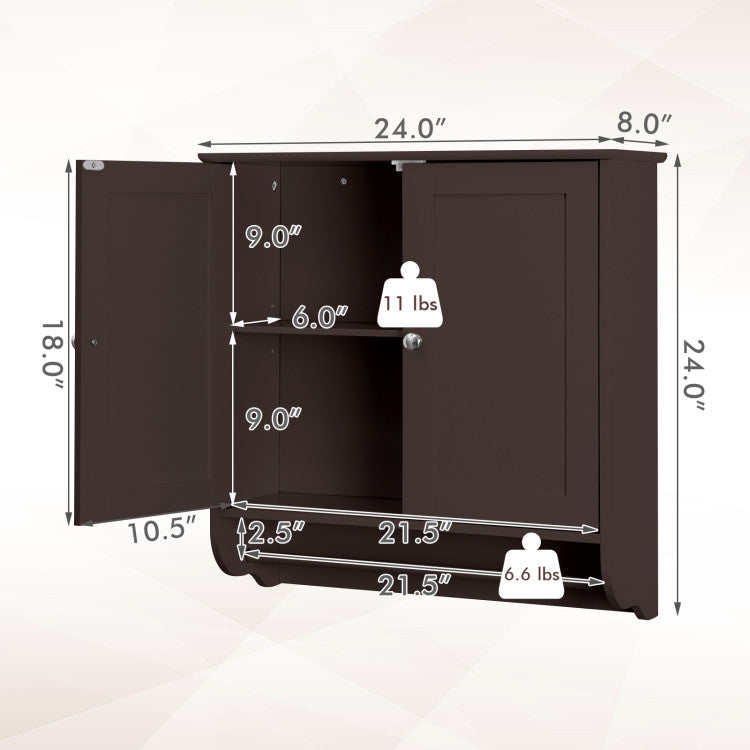 Wall Mounted Bathroom Storage Medicine Cabinet with Towel Bar