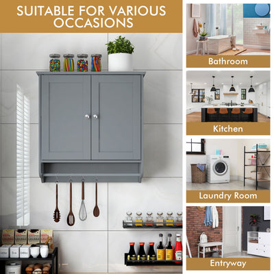 Wall Mounted Bathroom Storage Medicine Cabinet with Towel Bar