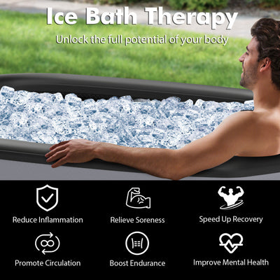 XL 129 Gal Oval Ice Bath Tub Portable Cold Plunge Tub with Water Chiller, Cover, Convenient Backpack for Athletes Cold Water Therapy and Recovery