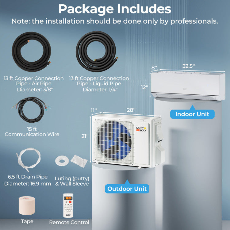 Energy Star Certified 12000 BTU 24 SEER2 115V Ductless Mini Split Air Conditioner and Heater WiFi Enabled