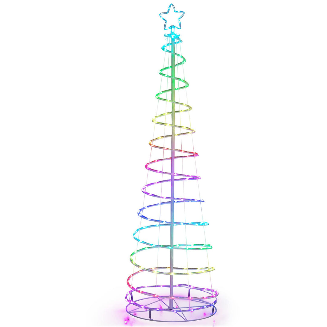 6 FT Spiral Christmas Tree W/ 135 LED Lights, 10 Lighting Modes