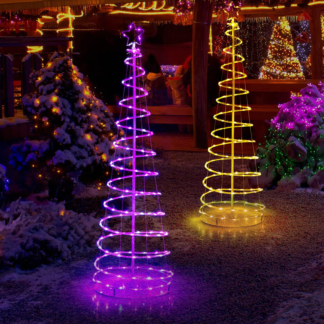 6 FT Spiral Christmas Tree W/ 135 LED Lights, 10 Lighting Modes