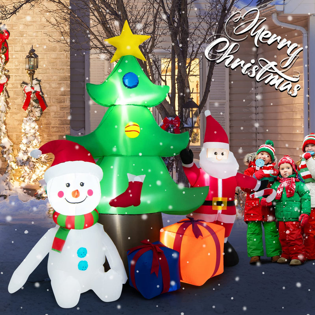 6.5FT Inflatable Christmas Decoration, Self Inflating Festive Decoration with LED Lights &amp; Blower