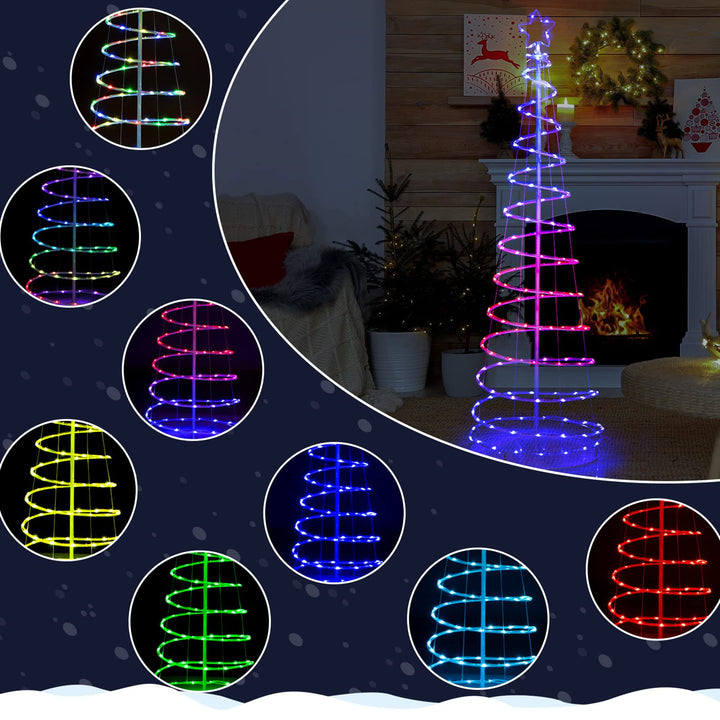 6 FT Spiral Christmas Tree W/ 135 LED Lights, 10 Lighting Modes