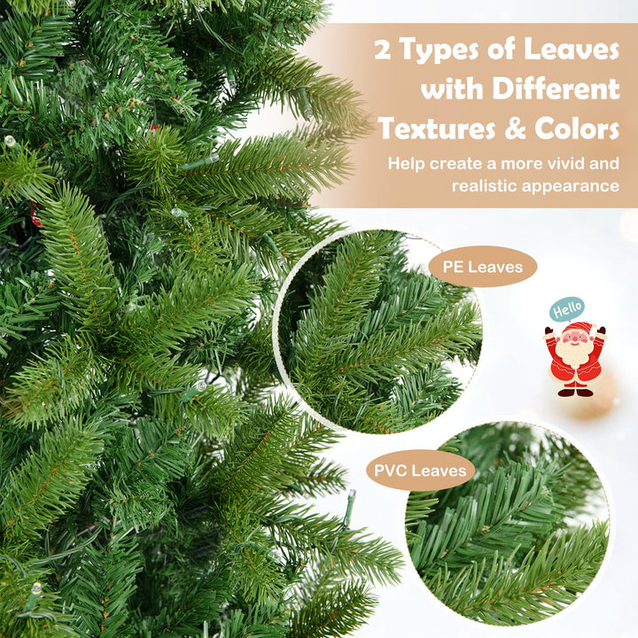 5 FT Pencil Christmas Tree, Pre-lit Xmas Tree with 180 Warm White &amp; Multi-color LED Lights