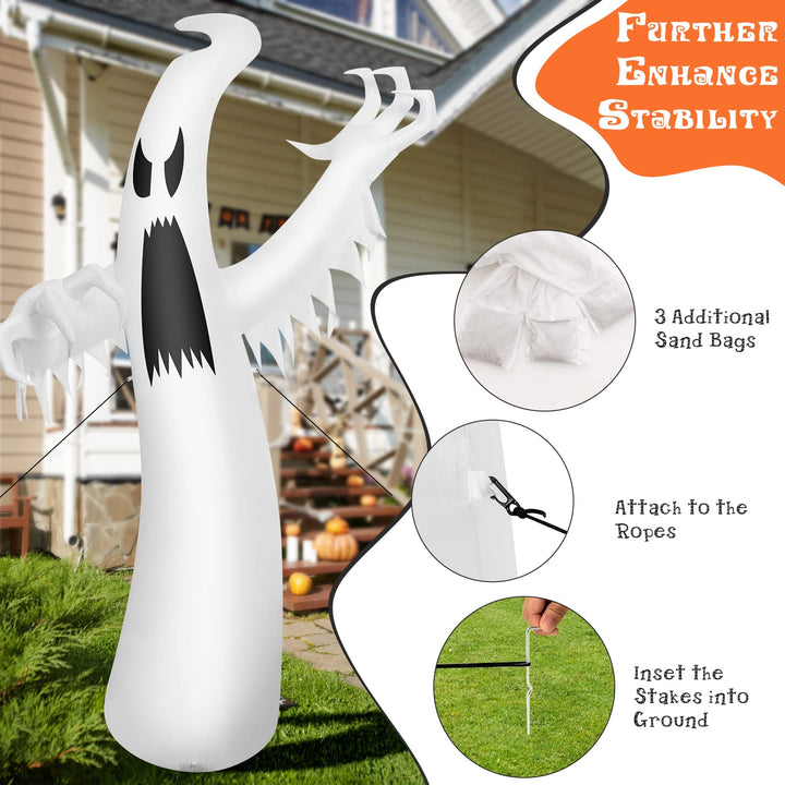 12ft Halloween Inflatable Ghost, Quick Blow up Halloween Decoration