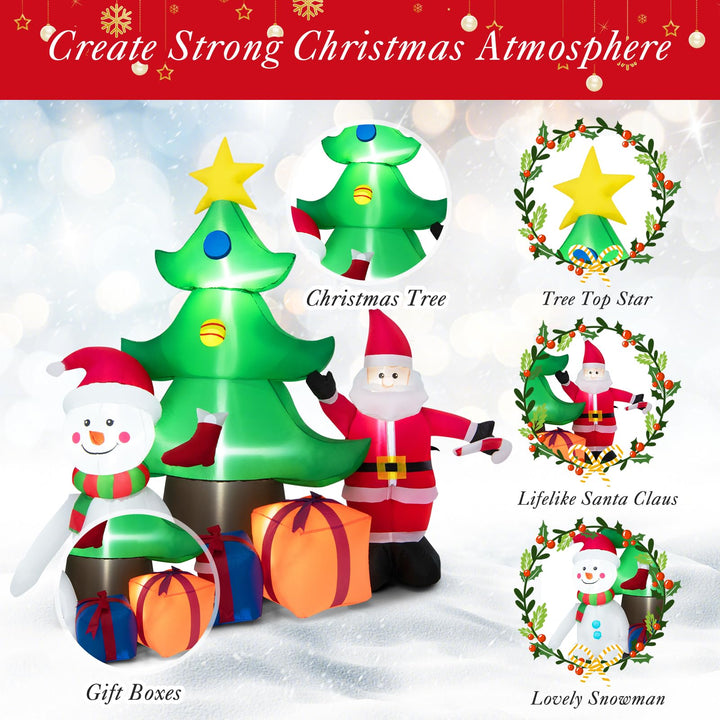 6.5FT Inflatable Christmas Decoration, Self Inflating Festive Decoration with LED Lights &amp; Blower