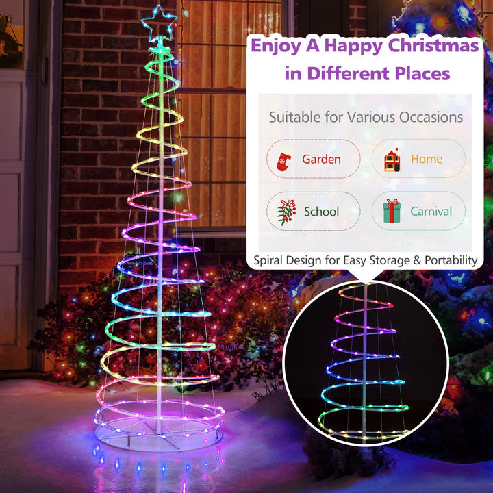 6 FT Spiral Christmas Tree W/ 135 LED Lights, 10 Lighting Modes