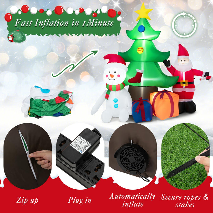 6.5FT Inflatable Christmas Decoration, Self Inflating Festive Decoration with LED Lights &amp; Blower