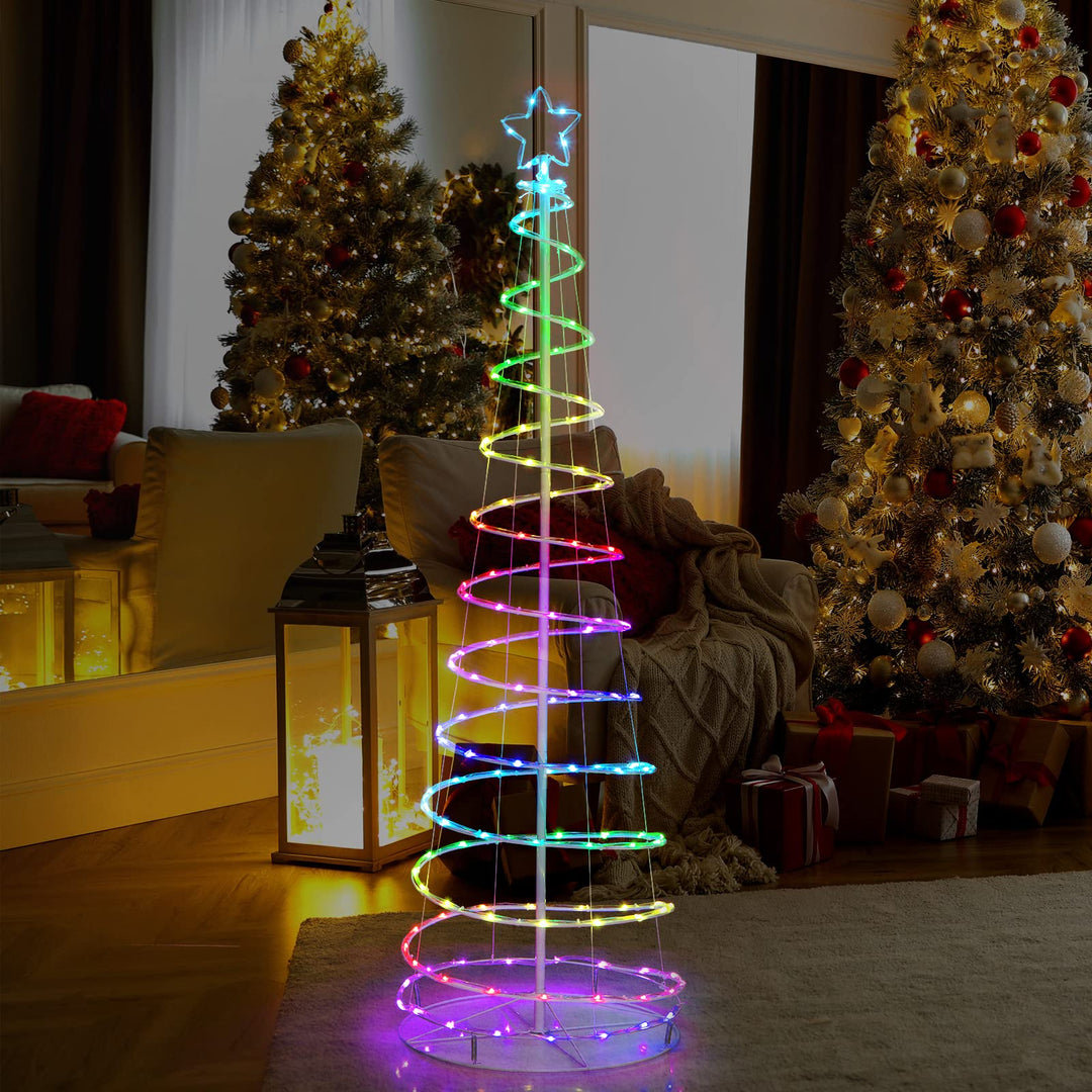6 FT Spiral Christmas Tree W/ 135 LED Lights, 10 Lighting Modes