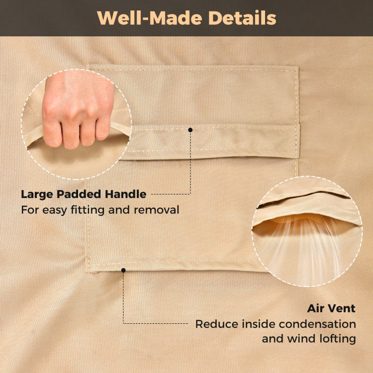 Patio Furniture Cover with Padded Handle and Click-Close Straps