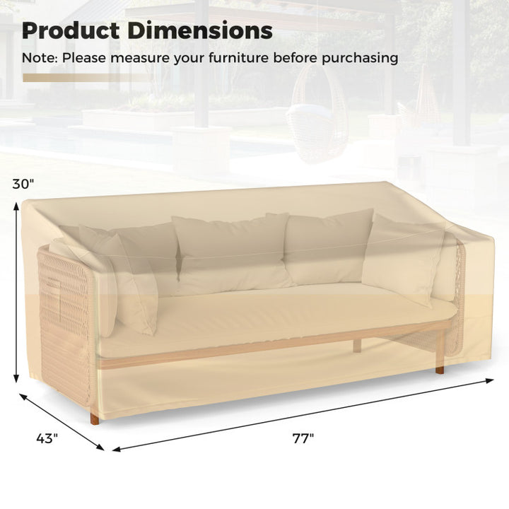 Patio Furniture Cover with Padded Handle and Click-Close Straps