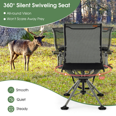 360 Degree Silent Swivel Hunting Chair with Adjustable Aluminum Legs