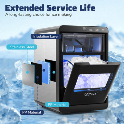 Quick-Ready Nugget Ice Maker for Efficient Countertop Use