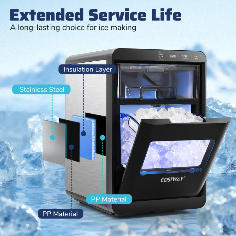 Quick-Ready Nugget Ice Maker for Efficient Countertop Use