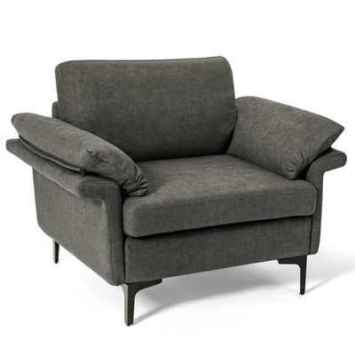 Modern Fabric Sofa and Accent Chair with 2 Side Table for Living Room