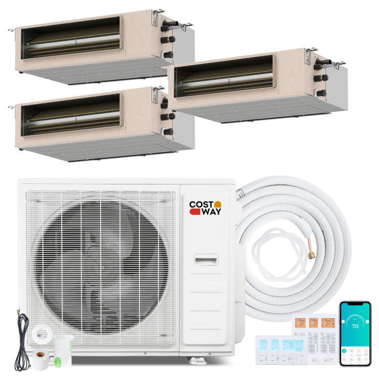 X-Pro 35000 BTU 3 Zone 22.5 SEER2 Concealed Ducted Mini Split AC