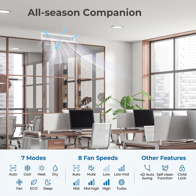 X-Pro 35000 BTU 3 Zone 22.5 SEER2 Concealed Ducted Mini Split AC