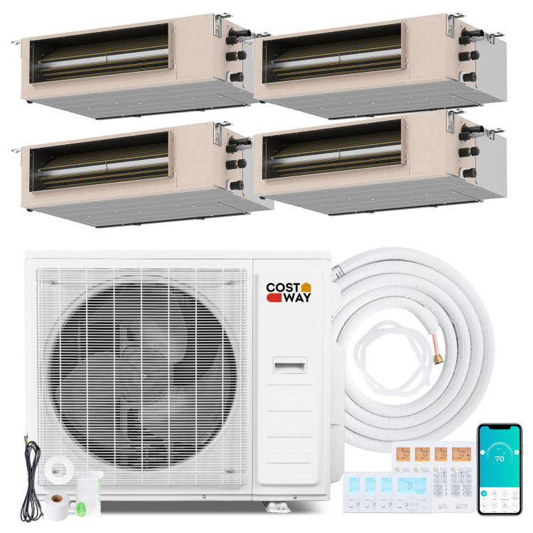 X-Pro 35000 BTU 4 Zone 22.5 SEER2 Concealed Ducted Mini Split AC