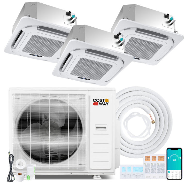 X-Pro 35000 BTU 3 Zone 22.5 SEER2 Ceiling Cassette Mini Split AC