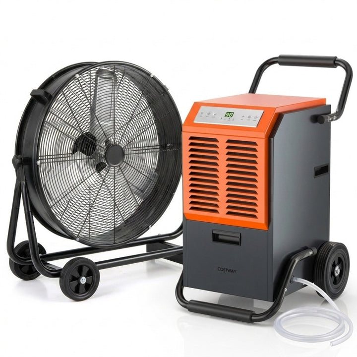 Garage &amp; Warehouse Climate Control Bundle: Dehumidifier + Industrial Drum Fan