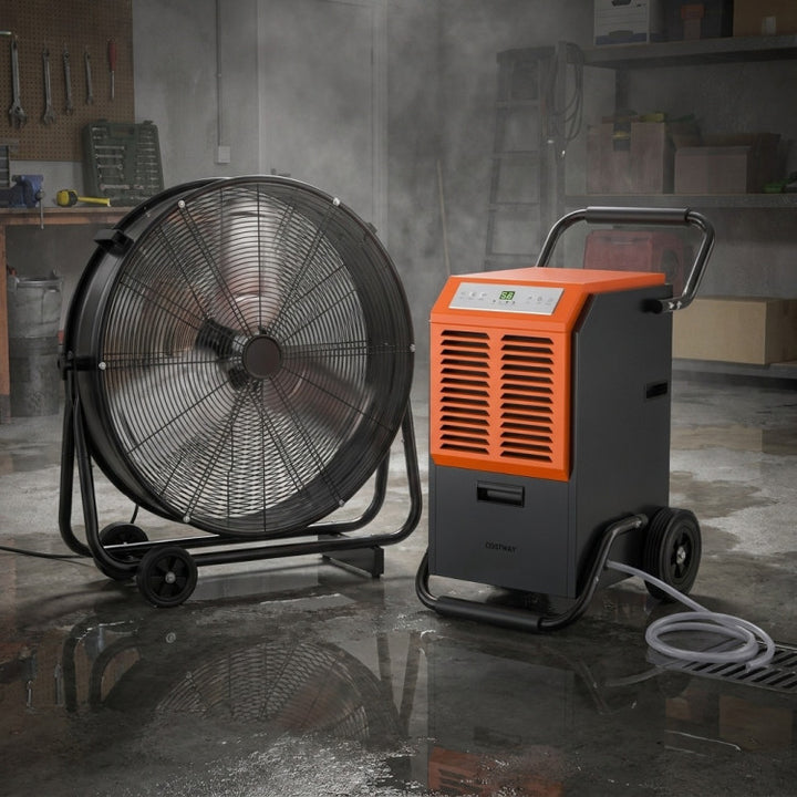 Garage &amp; Warehouse Climate Control Bundle: Dehumidifier + Industrial Drum Fan