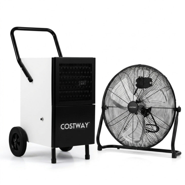 Commercial Dehumidifier and Heavy-Duty Metal Floor Fan Combo