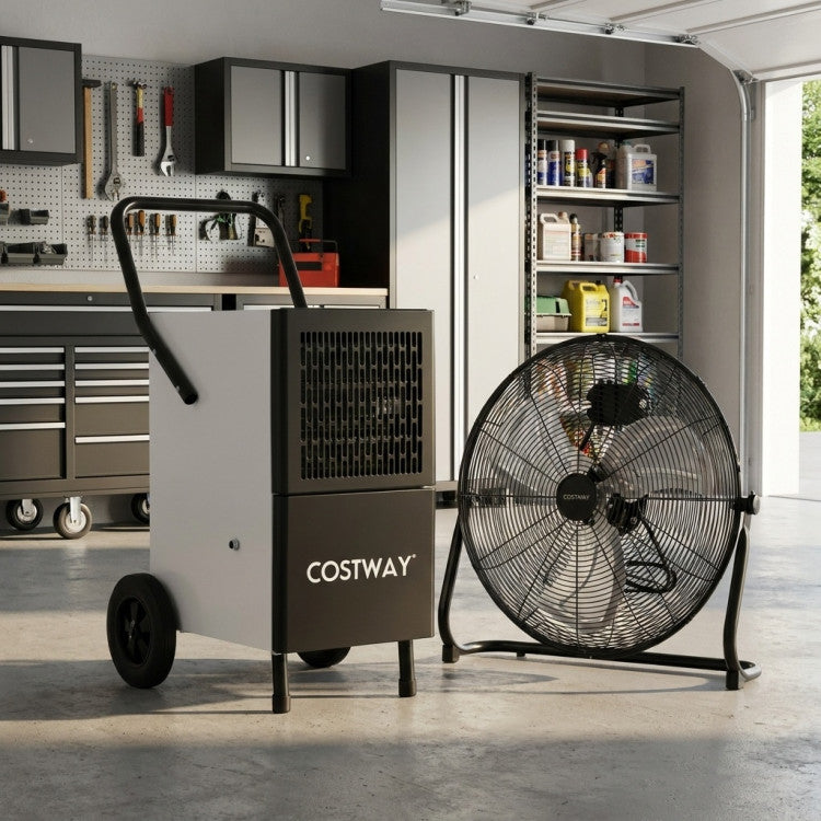 Commercial Dehumidifier and Heavy-Duty Metal Floor Fan Combo