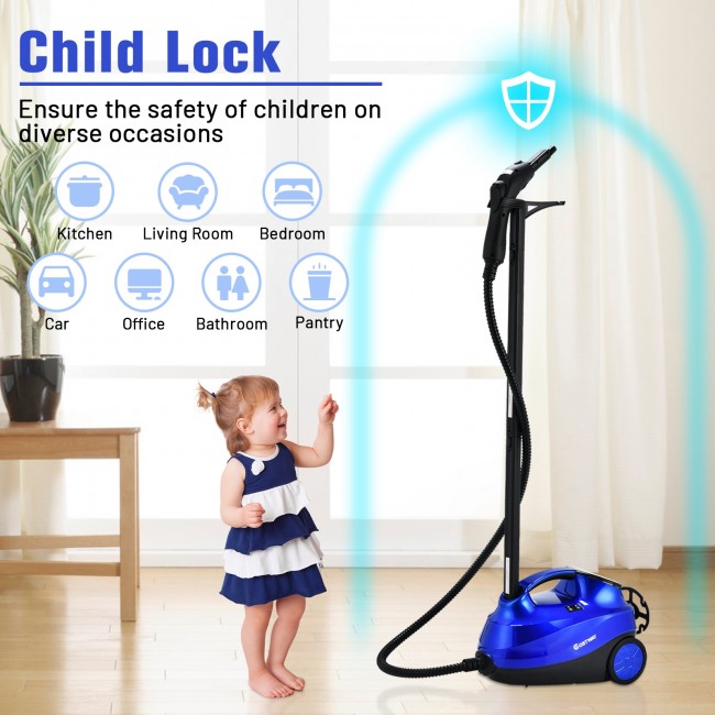 2000W Multifunctional Steam Cleaner Household Mop Heavy Duty Rolling Cleaning Machine with 19 Accessories for Carpet Floors