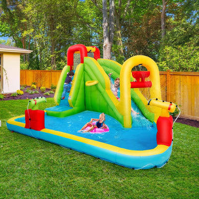 Inflatable Splash Jump Slide Water Bounce without Blower