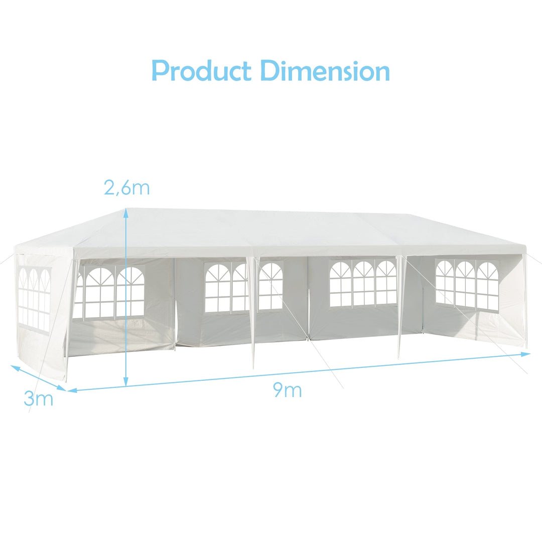10 x 30 Feet Gazebo Canopy with 5 Removable Sidewalls for Outdoor Party Wedding