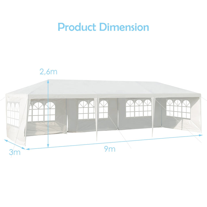 10 x 30 Feet Gazebo Canopy with 5 Removable Sidewalls for Outdoor Party Wedding