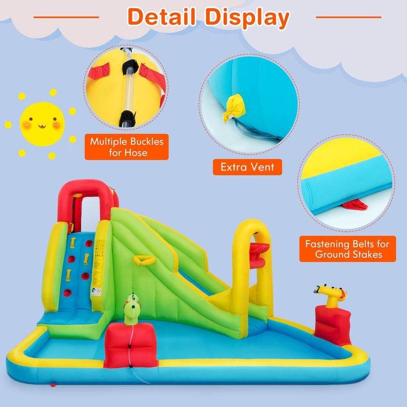 Inflatable Splash Jump Slide Water Bounce without Blower