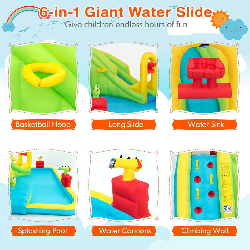 Inflatable Splash Jump Slide Water Bounce without Blower