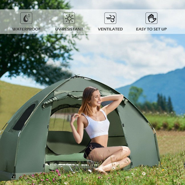 1-Person Compact Portable Pop-Up Tent Air Mattress and Sleeping Bag