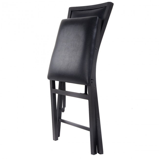 Set of 2 Metal Folding Chair Dining Chairs