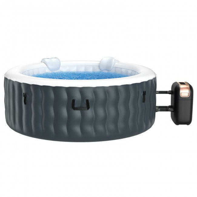 4 Person Portable Inflatable Hot Tub Spa 71" x 27" Outdoor Heated Air Jet Spa with Massage Bubble Jets
