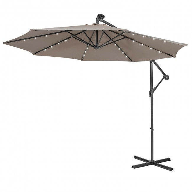 10ft Patio Offset Hanging Umbrella with Easy Tilt Adjustment