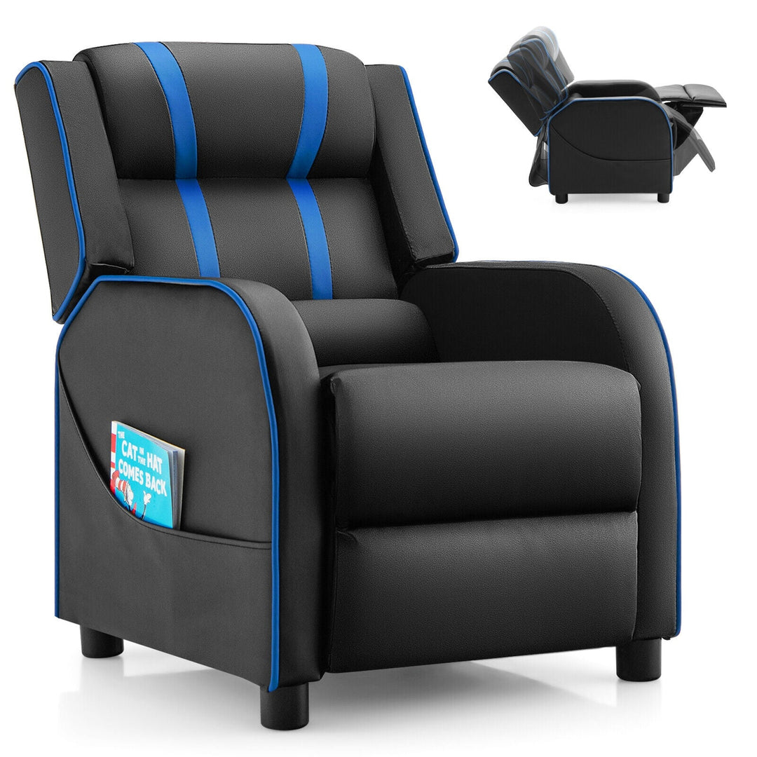 Kids Recliner Chair with Side Pockets and Footrest