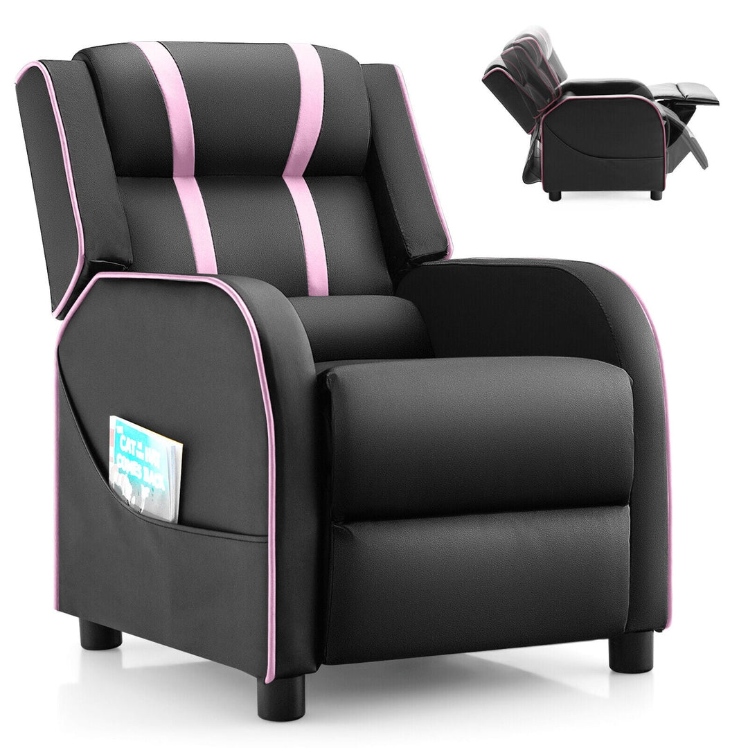 Kids Recliner Chair with Side Pockets and Footrest