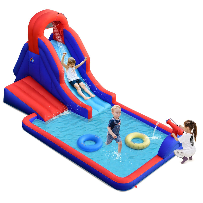 5-in-1 Inflatable Water Slide with Climbing Wall